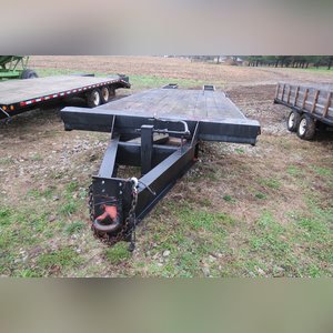 8â?? x 24â?? tandem dual axle flat trailer w/ 5â?? dove tail, penal hitch, ramps