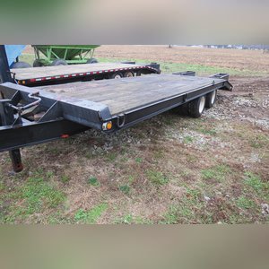8â?? x 24â?? tandem dual axle flat trailer w/ 5â?? dove tail, penal hitch, ramps