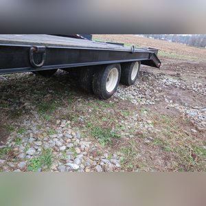 8â?? x 24â?? tandem dual axle flat trailer w/ 5â?? dove tail, penal hitch, ramps