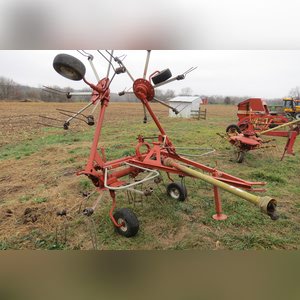 Agco Hesston 3717 4-spool hay tedder, 540 pto, manual fold