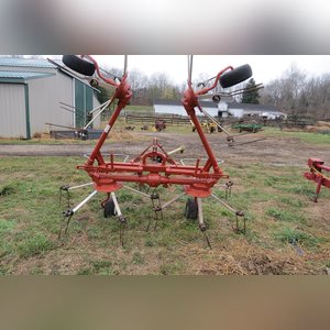 Agco Hesston 3717 4-spool hay tedder, 540 pto, manual fold