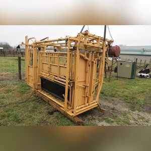 FOR-MOST Model 30 Squeeze Chute with palpation cage on skid