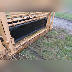 FOR-MOST Model 30 Squeeze Chute with palpation cage on skid