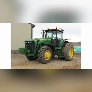 2006 JD 8130 tractor, MFWD, 3-pt., PTO, 4 remotes, front weights, 16.9R30 fronts, 480/80R46 rear duals, deluxe cab, 2987 hrs., SN RW8130P007533