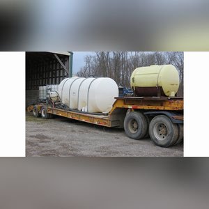 38â?? chemical trailer, tandem axle, 28â?? drop deck, 1700 gal. poly tank w/ chemical inductor, 500 gal. poly tank