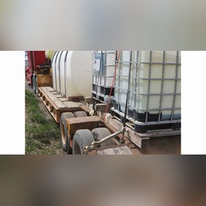 38â?? chemical trailer, tandem axle, 28â?? drop deck, 1700 gal. poly tank w/ chemical inductor, 500 gal. poly tank
