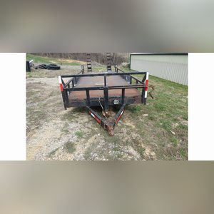7â??x18â??+3â?? bumper-type trailer, tandem axle, metal floor & ramps, no title (rough)