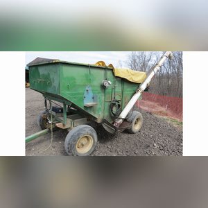 200-bushel gravity wagon w/ poly seed auger & tarp
