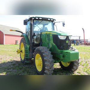 JD 2013 6170R Tractor: hub duals, 1,692 hours, full set wts, 18.4 x 46 tires & brand new duals, quick hitch, premium cab, SN# 1RW6170RHDA009293