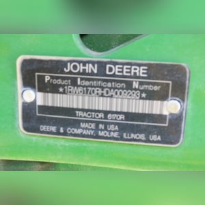 JD 2013 6170R Tractor: hub duals, 1,692 hours, full set wts, 18.4 x 46 tires & brand new duals, quick hitch, premium cab, SN# 1RW6170RHDA009293
