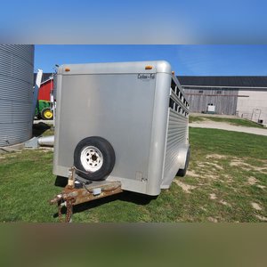 2003 Custom Fab 16â?? Bumper pull alum livestock trailer with gate divide, gate, and side entry door