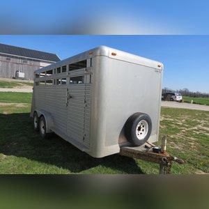 2003 Custom Fab 16â?? Bumper pull alum livestock trailer with gate divide, gate, and side entry door