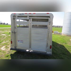2003 Custom Fab 16â?? Bumper pull alum livestock trailer with gate divide, gate, and side entry door