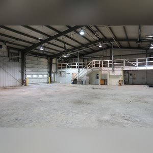 This steel-framed, completely insulated building boasts many custom features making it ideal for multiple purposes. It includes (3) office areas with built-in work surfaces, air conditioning, and LP gas forced-air heat. (2 offices are 12â??x11â?? & the other is 19â??x11â??.) The garage/shop area is 75â??x100â?? with concrete floors & approaches, (6) 16â??x16â?? overhead doors with openers, (4) walk-in doors, and loft storage area above offices. Additional amenities include (2) Reznor LP heaters, Energylogic waste oil furnace, ventilation system with louvered panels, ceiling fans, multiple electrical panels with 220 amp service, several outdoor electrical outlets with pigtail cords to plug in tractors, semis, etc., and a 10 HP 2-stage NAPA air compressor.